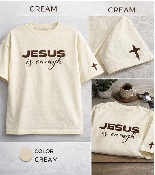 Jesus Is Enough™ Signature Heavyweight Tee — Cream