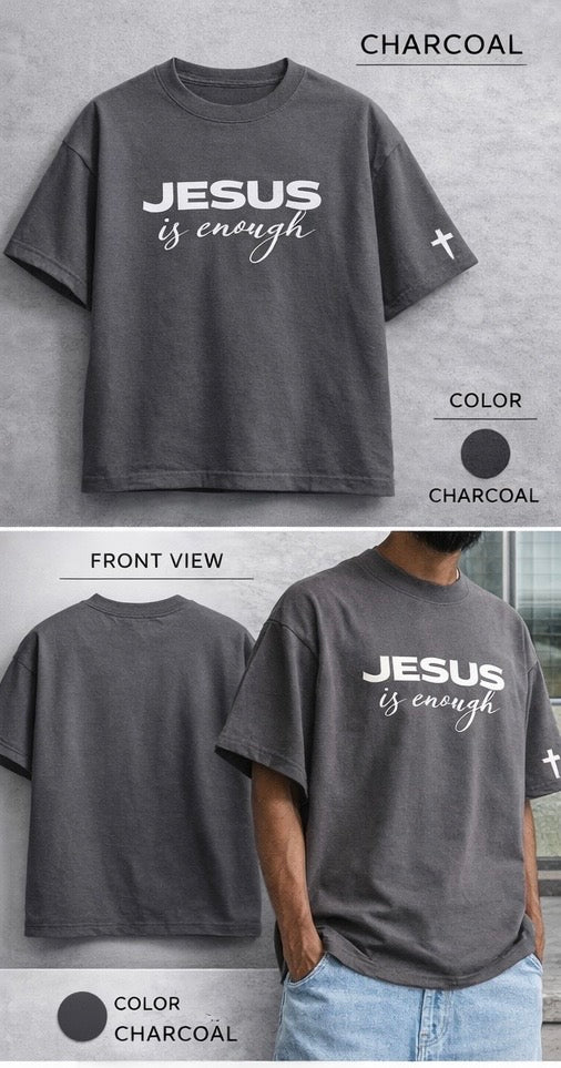 Jesus Is Enough™ Signature Heavyweight Tee — Charcoal