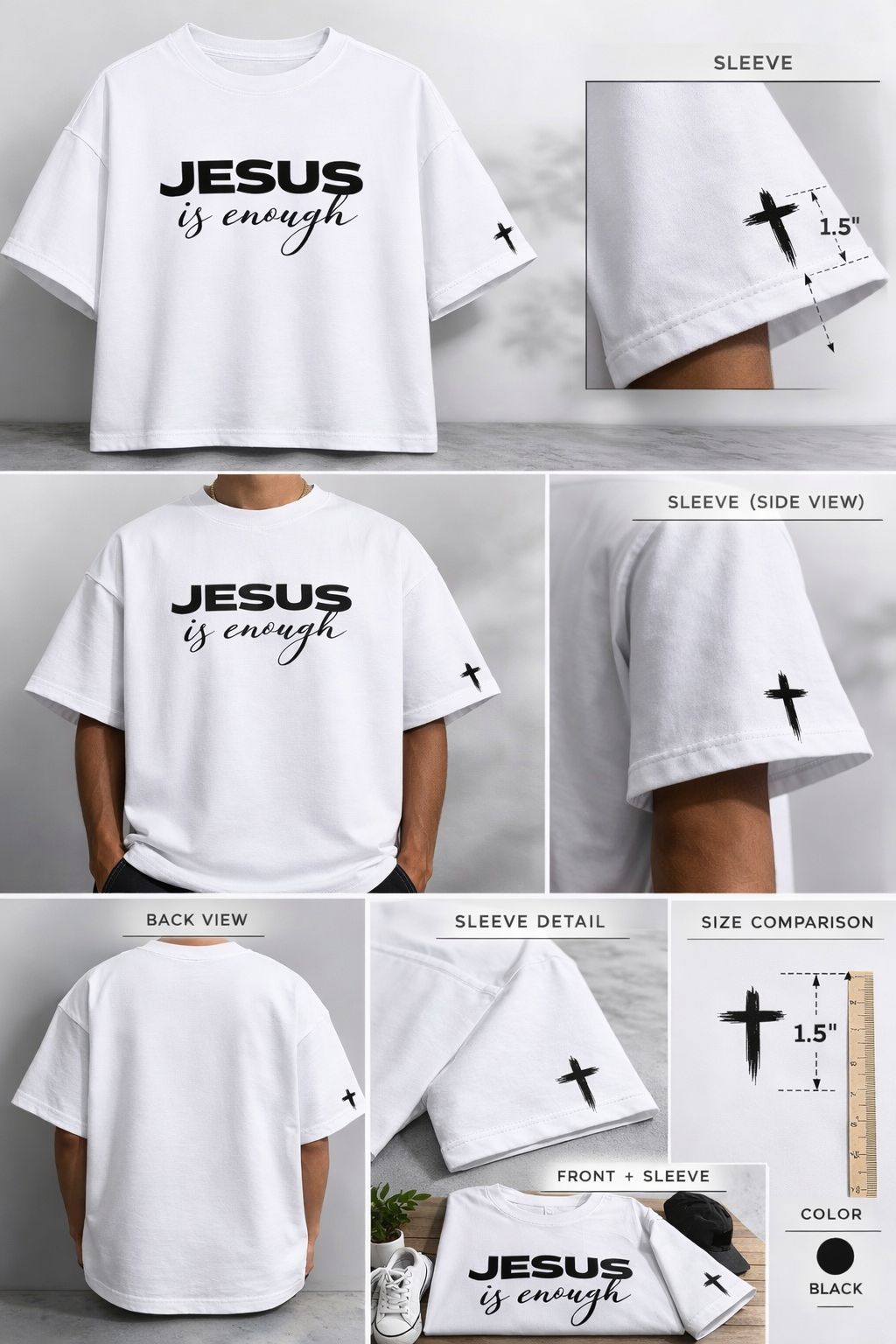 Jesus Is Enough™ Signature Heavyweight Tee — White